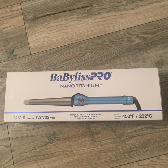BABYLISSPRO NANO TITANIUM‎ 3/4" TAPER BARREL CURLING WAND-EUC - Picture 1 of 8